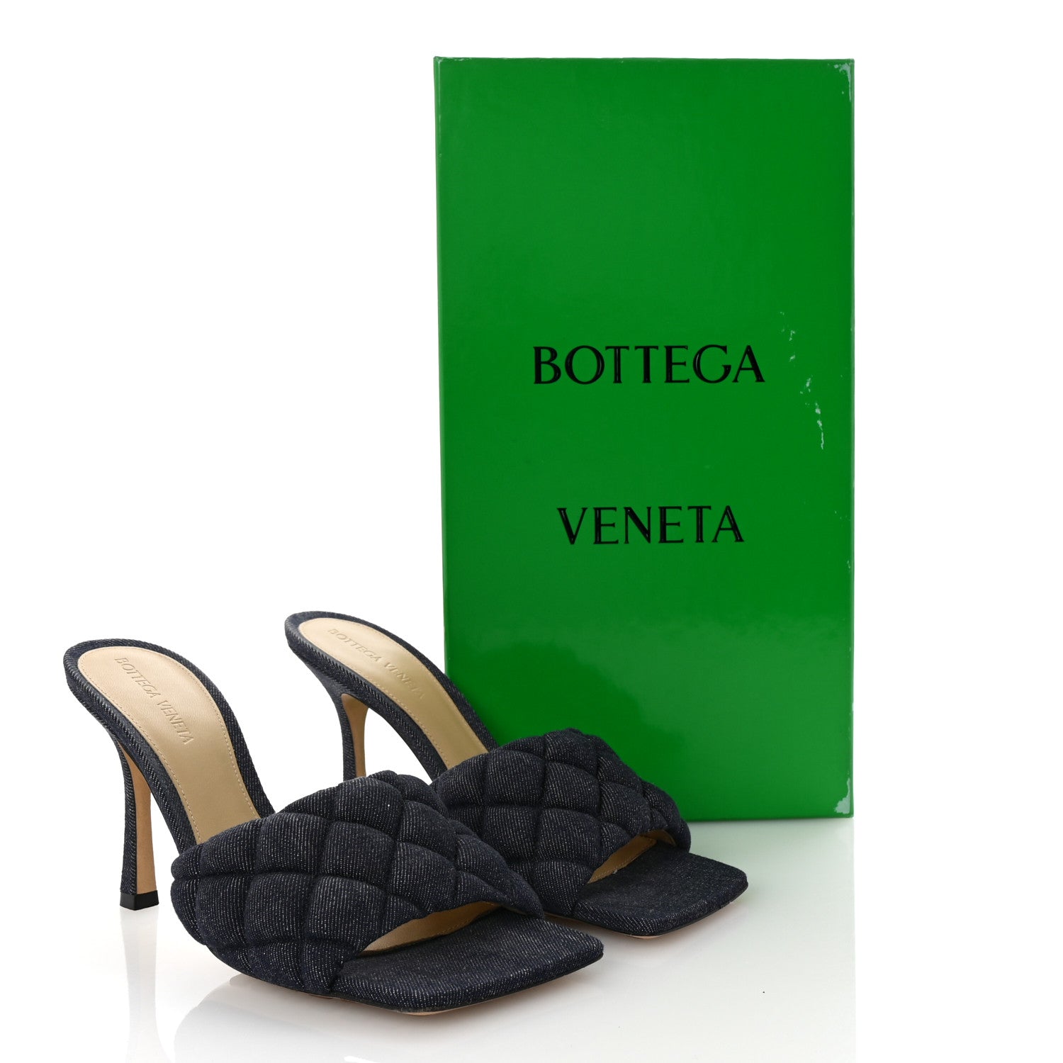 Bottega Veneta Denim Matelasse Padded Mule Sandals 38.5 Indigo 9 of 9
