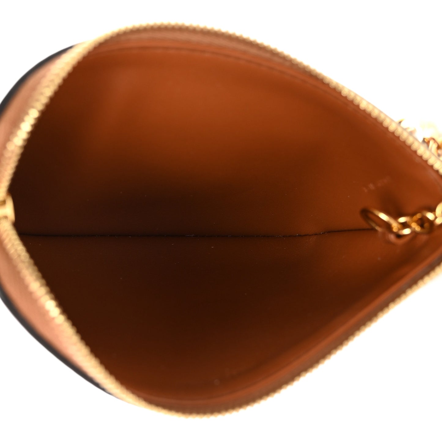 Smooth Calfskin Cuir Triomphe Coin and Card Pouch With Hook Tan
