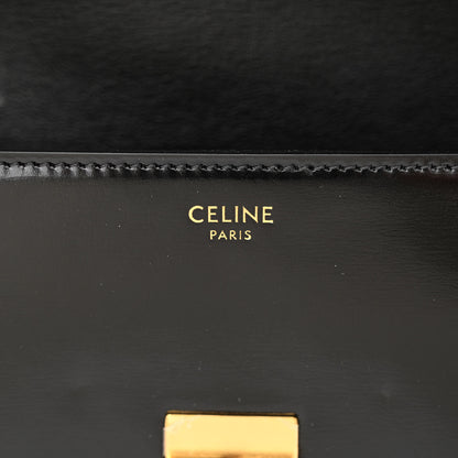 Celine Shiny Calfskin Triomphe Shoulder Bag Black 6 of 16