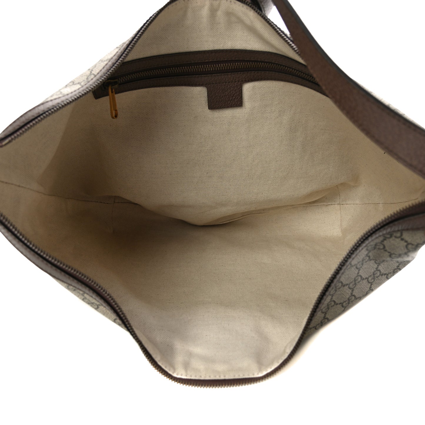 GG Supreme Monogram Web Ophidia Half Moon Hobo Brown