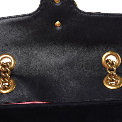Gucci Velvet Matelasse Mini GG Marmont Shoulder Bag Black 10 of 12