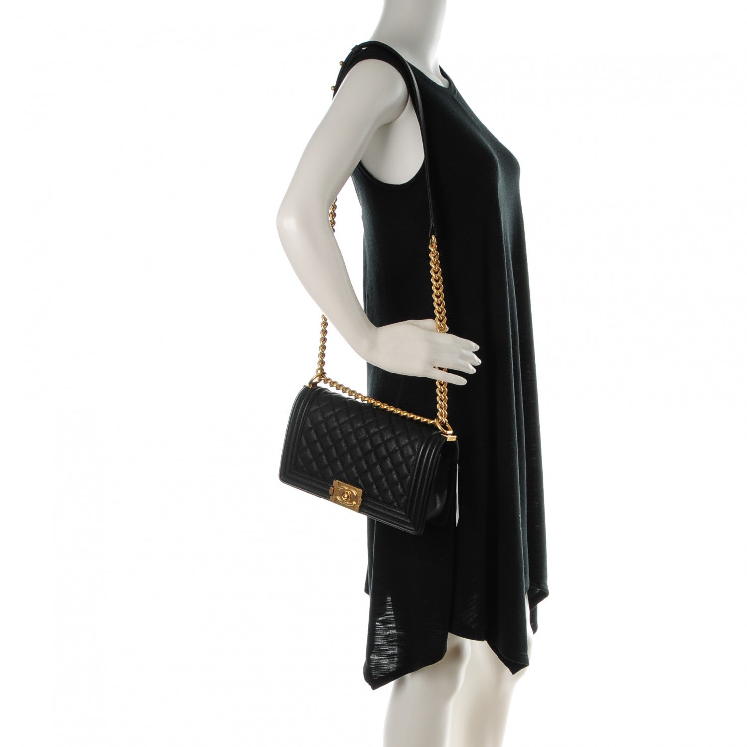 Chanel Caviar Quilted Medium Boy Flap Black 2 of 8