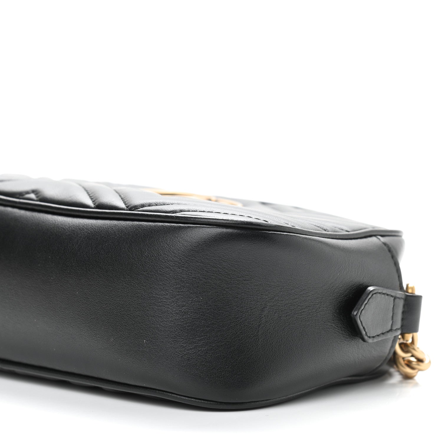 Gucci Calfskin Matelasse Small GG Marmont Chain Shoulder Bag Black 9 of 9