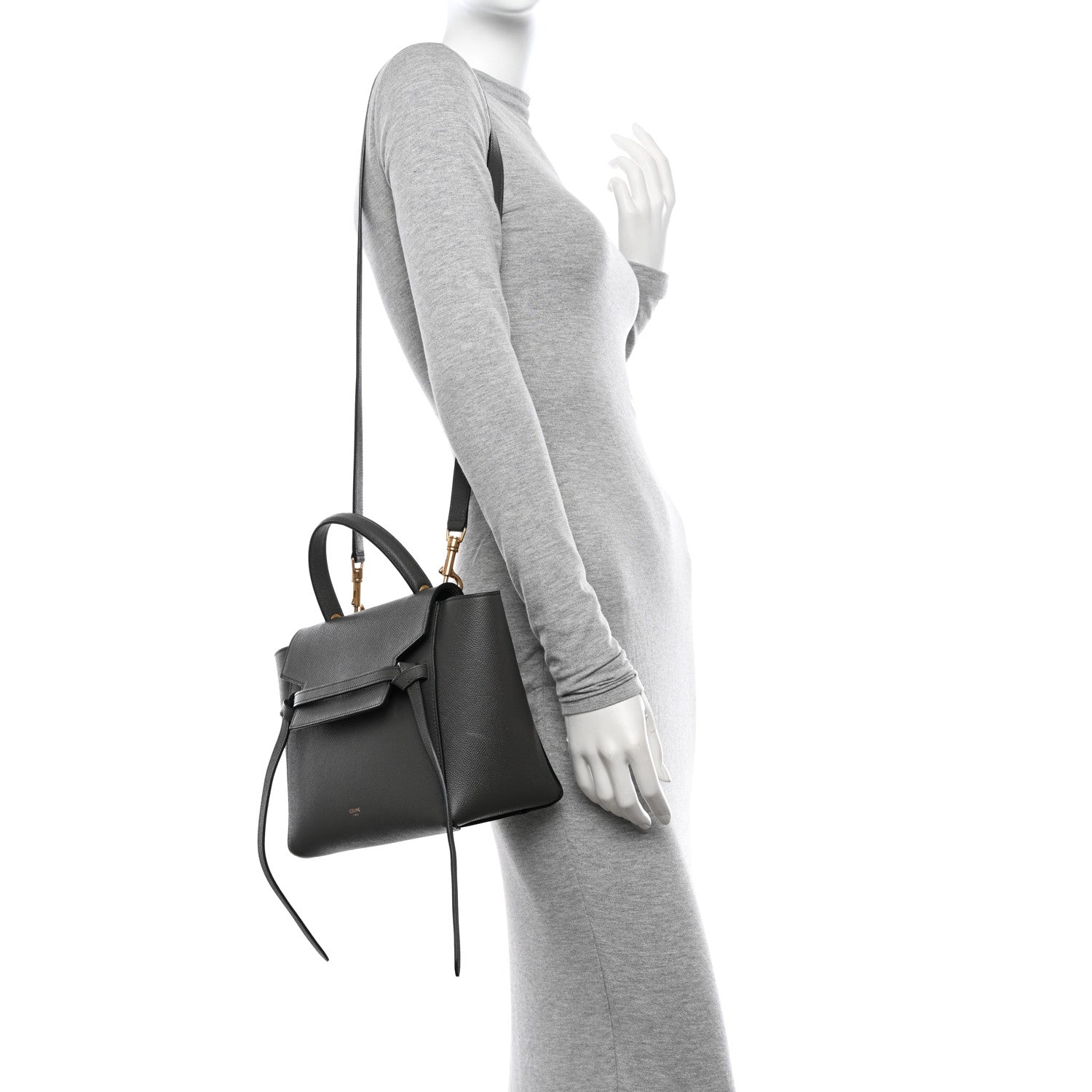 Celine Grained Calfskin Micro Belt Bag Grey 2 of 12