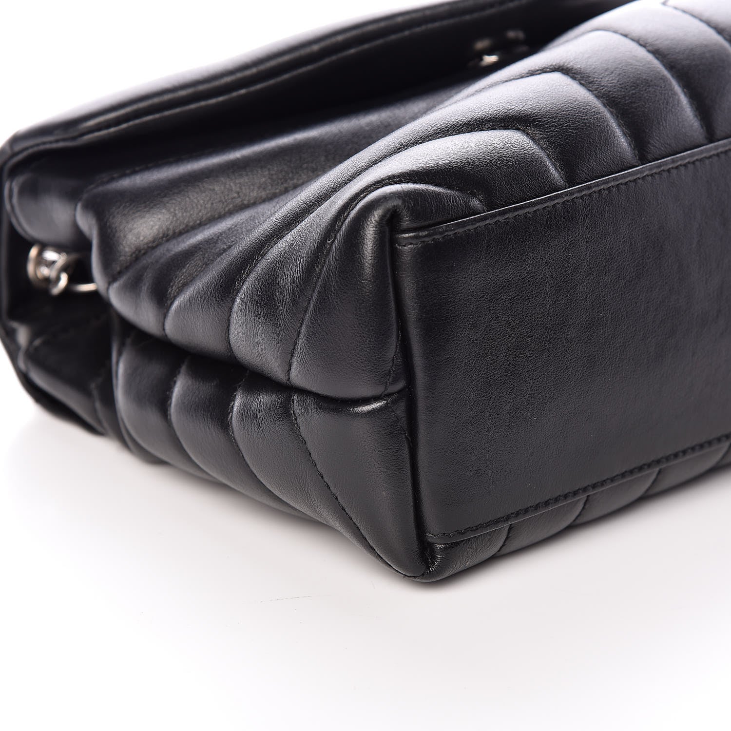 Saint Laurent Calfskin Y Quilted Monogram Small Loulou Chain Satchel Black 9 of 10
