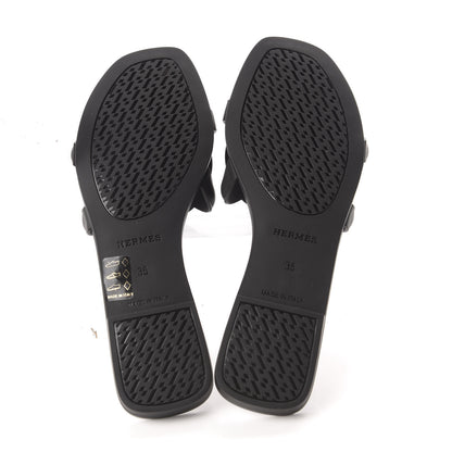 Hermes Rubber Aloha Sandals 35 Black 6 of 10