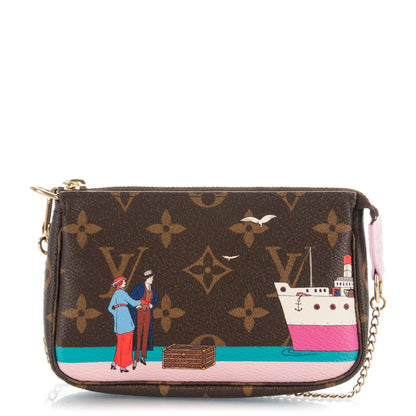 Louis Vuitton Monogram 2016 Christmas Animation Mini Pochette Accessories Rose Ballerine 1 of 7