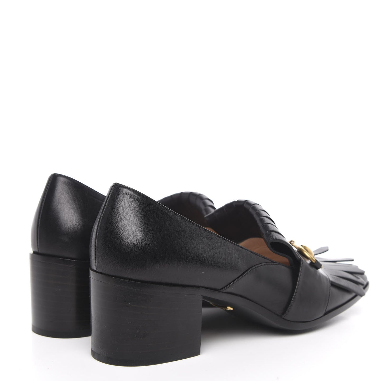 Malaga Kid Polly Kiltie Fringe 55mm Loafer Pumps 38 Black
