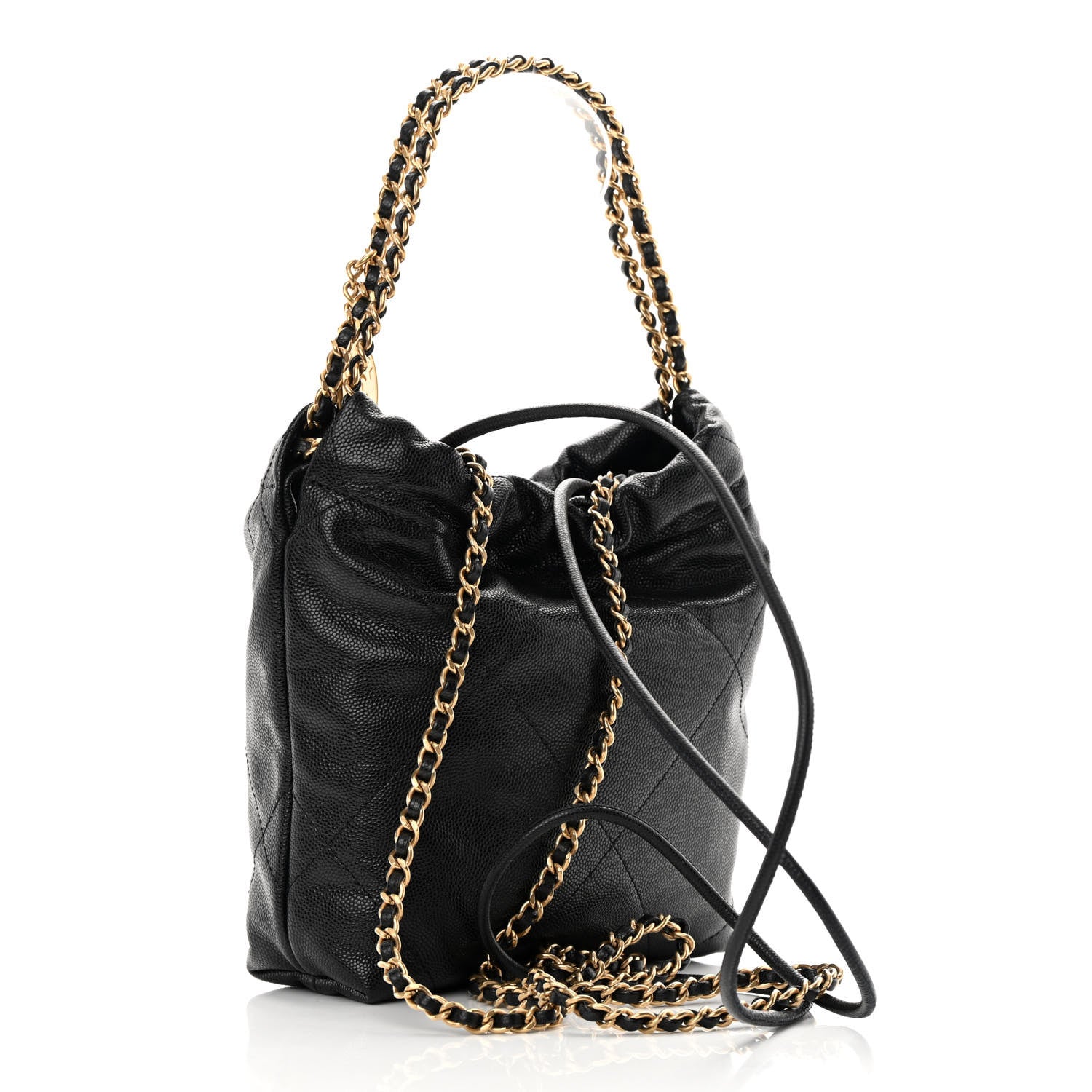 Chanel Shiny Caviar Quilted Monochrome Mini Chanel 22 Black 3 of 11