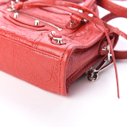 Balenciaga Agneau Classic Silver Hardware Nano City Rouge Groseille 7 of 7