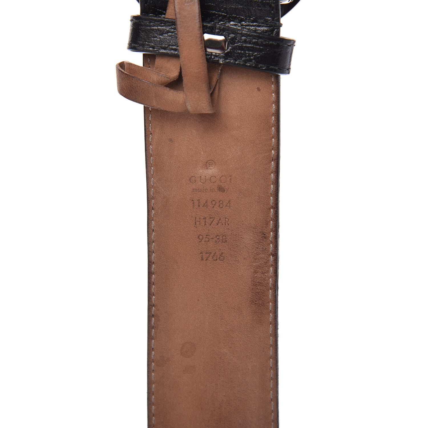 Gucci Calfskin Web Interlocking G Belt 95 38 Black 3 of 5