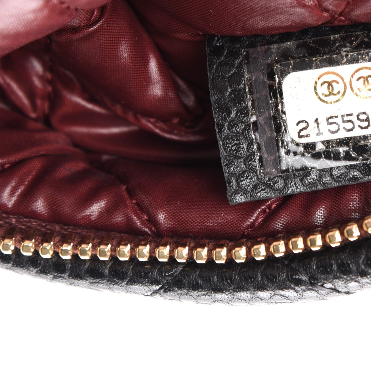 Caviar Quilted CC Beauty Clutch Black