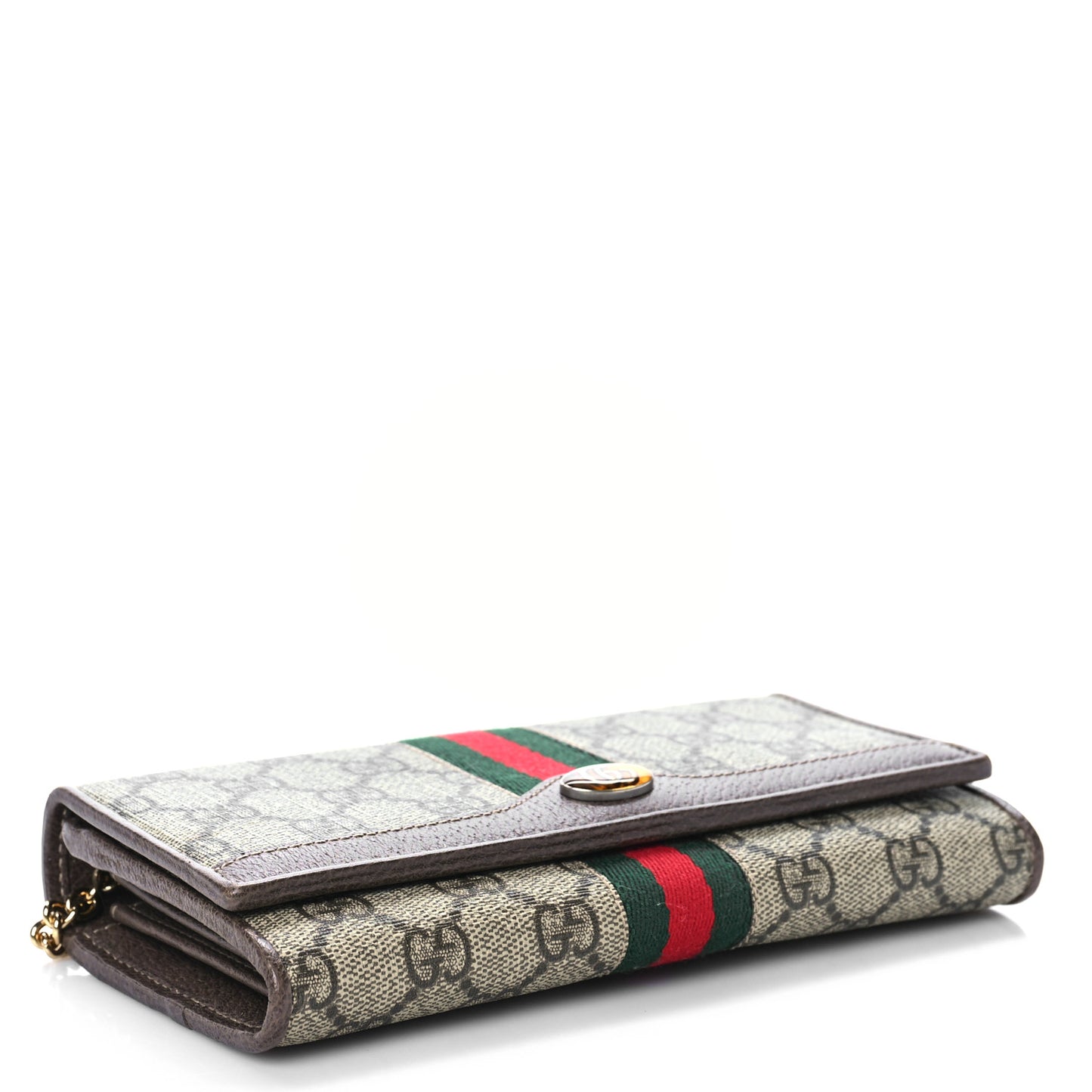 GG Supreme Monogram Web Ophidia Wallet On Chain Brown