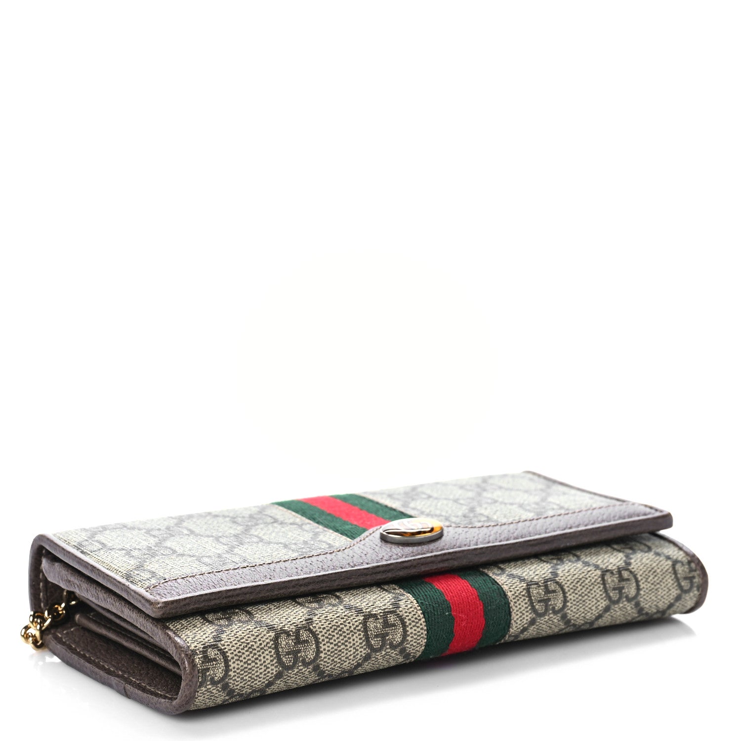 Gucci GG Supreme Monogram Web Ophidia Wallet On Chain Brown 4 of 9
