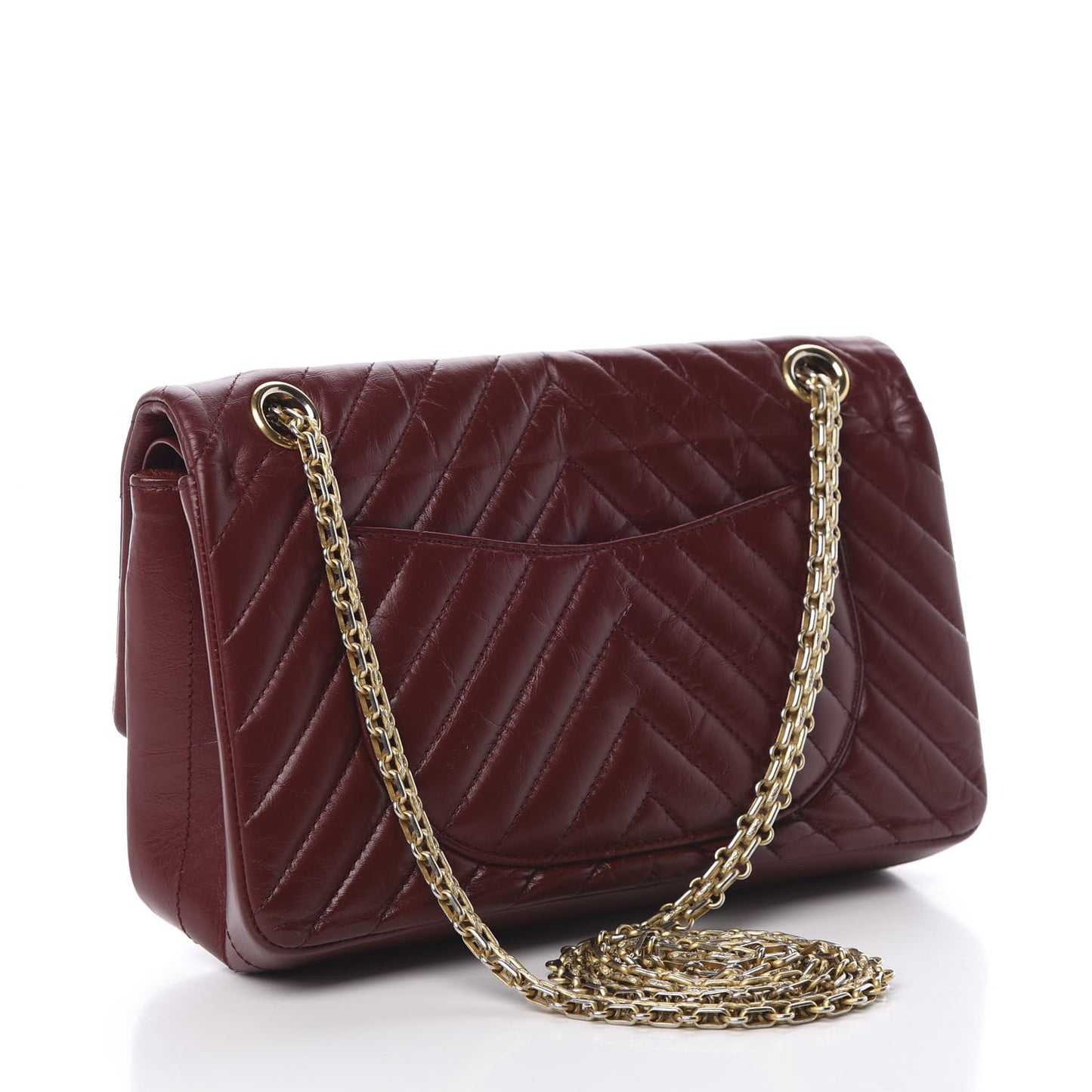 Aged Calfskin Chevron Quilted 2.55 Reissue 225 Flap Red