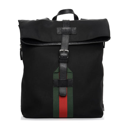 Gucci Techno Canvas Web Single Buckle Backpack Black 1 of 11