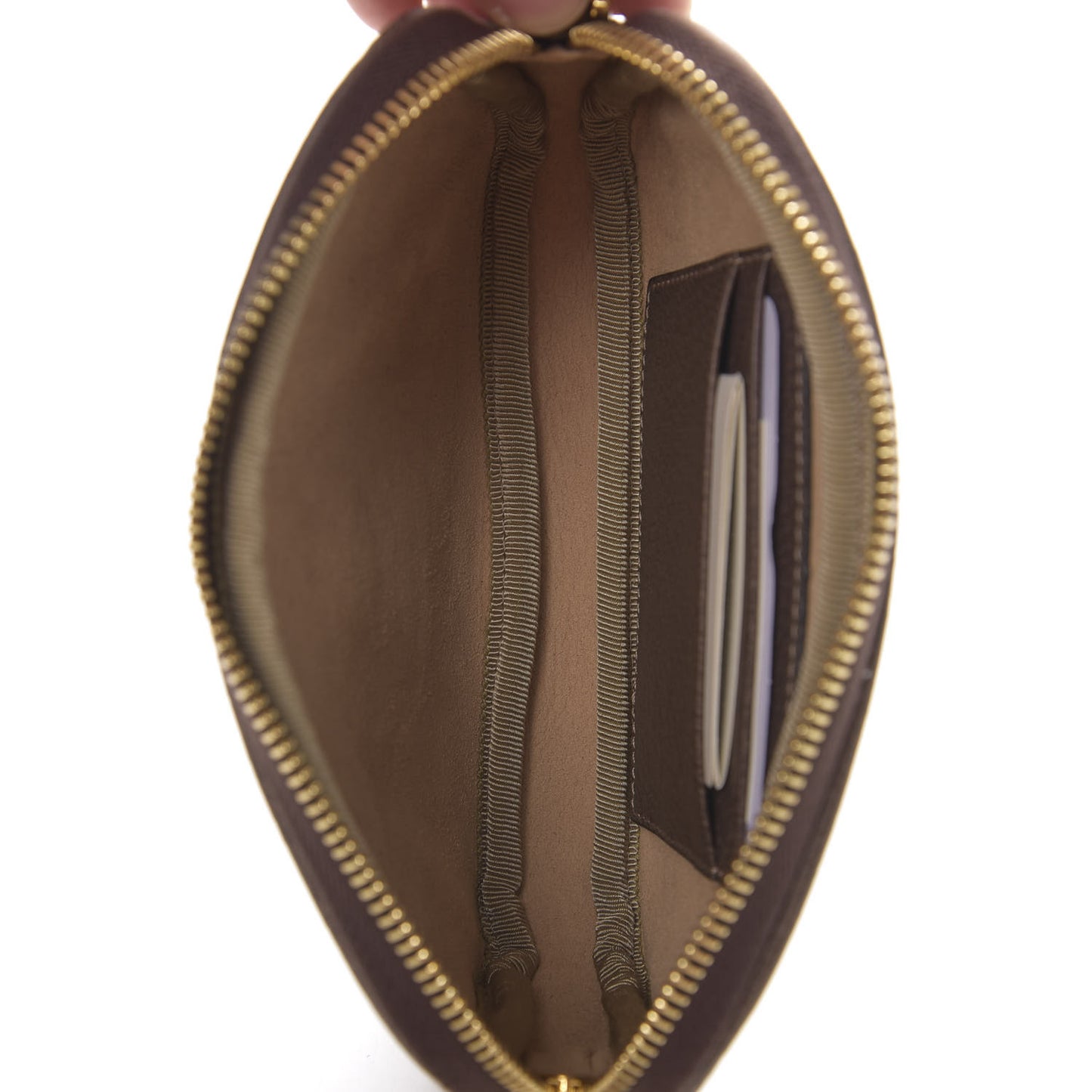 GG Supreme Monogram Ophidia Phone Case Wristlet Brown