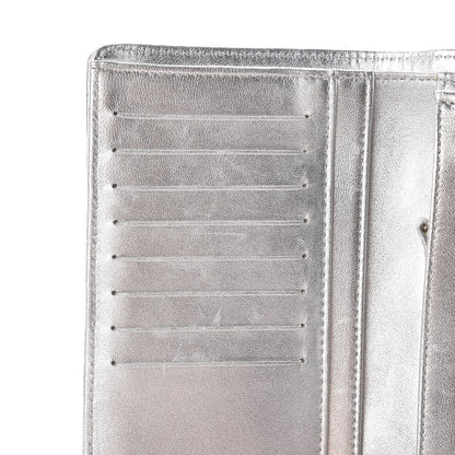 Chanel Metallic Lambskin Quilted Yen Wallet Silver 10 of 19