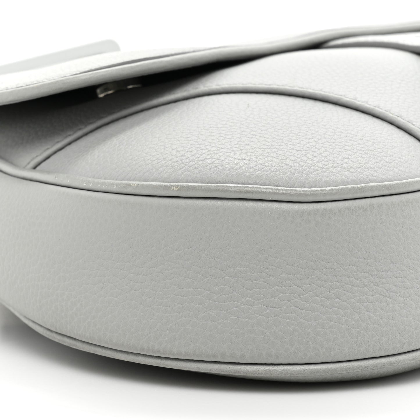 Grained Calfskin Kim Jones Saddle Bag Light Grey