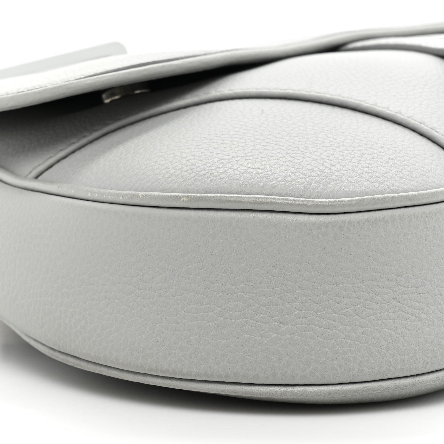 Christian Dior Grained Calfskin Kim Jones Saddle Bag Light Grey 9 of 13