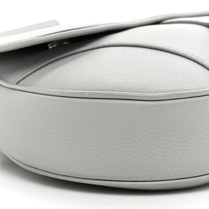 Christian Dior Grained Calfskin Kim Jones Saddle Bag Light Grey 9 of 13