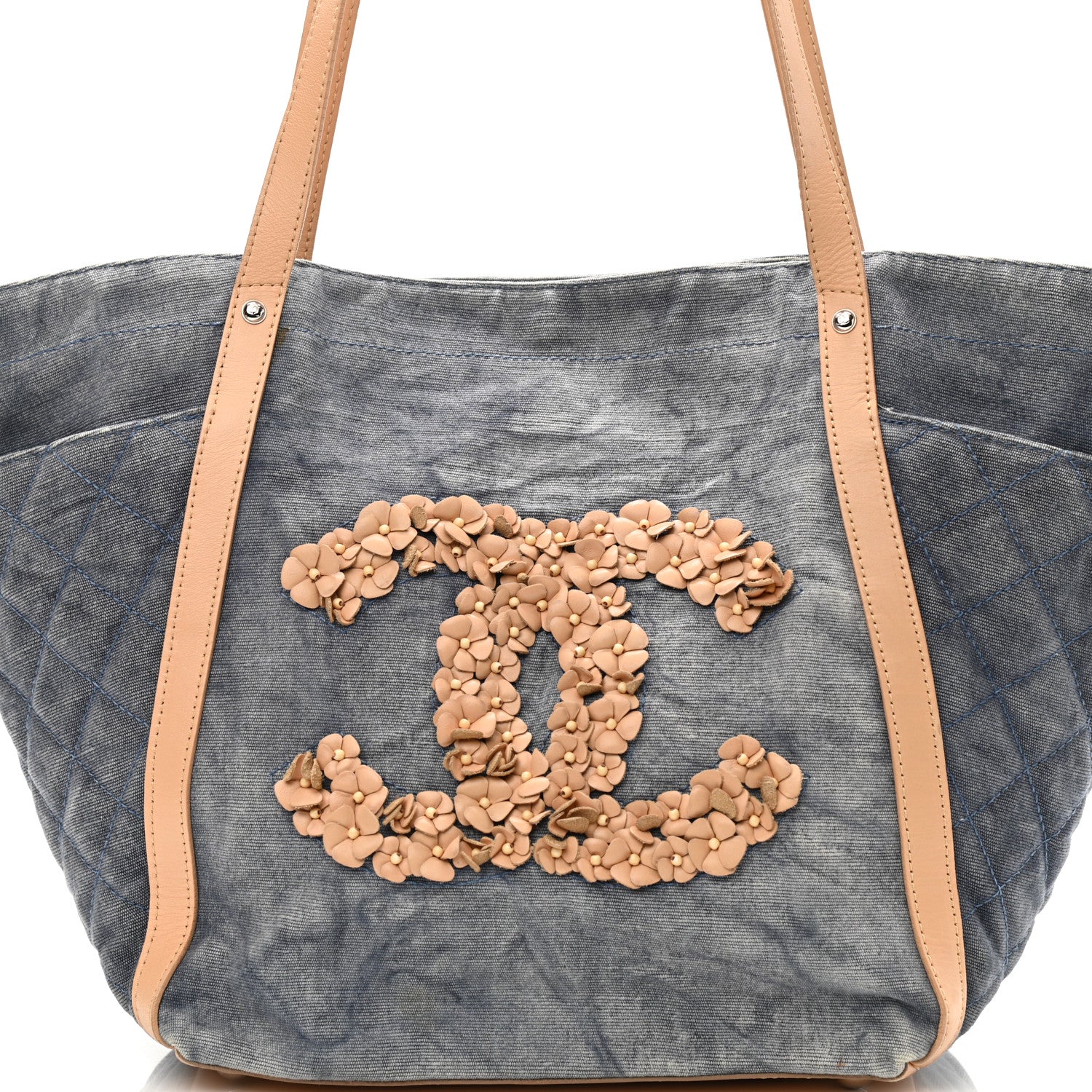 Chanel Denim CC Flower Tote Blue 9 of 20