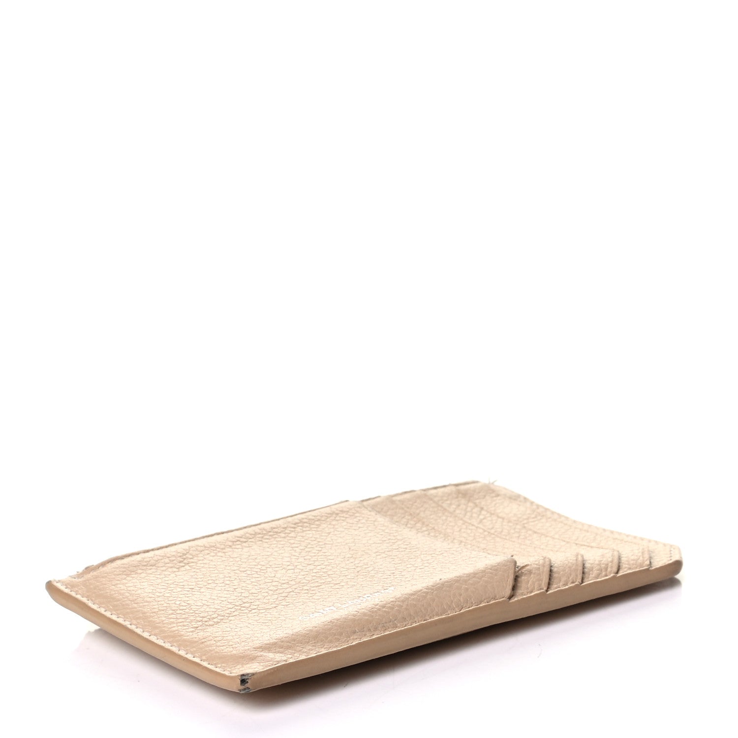 Saint Laurent Grained Calfskin 5 Fragments Zip Pouch Card Holder Nude Powder 3 of 8