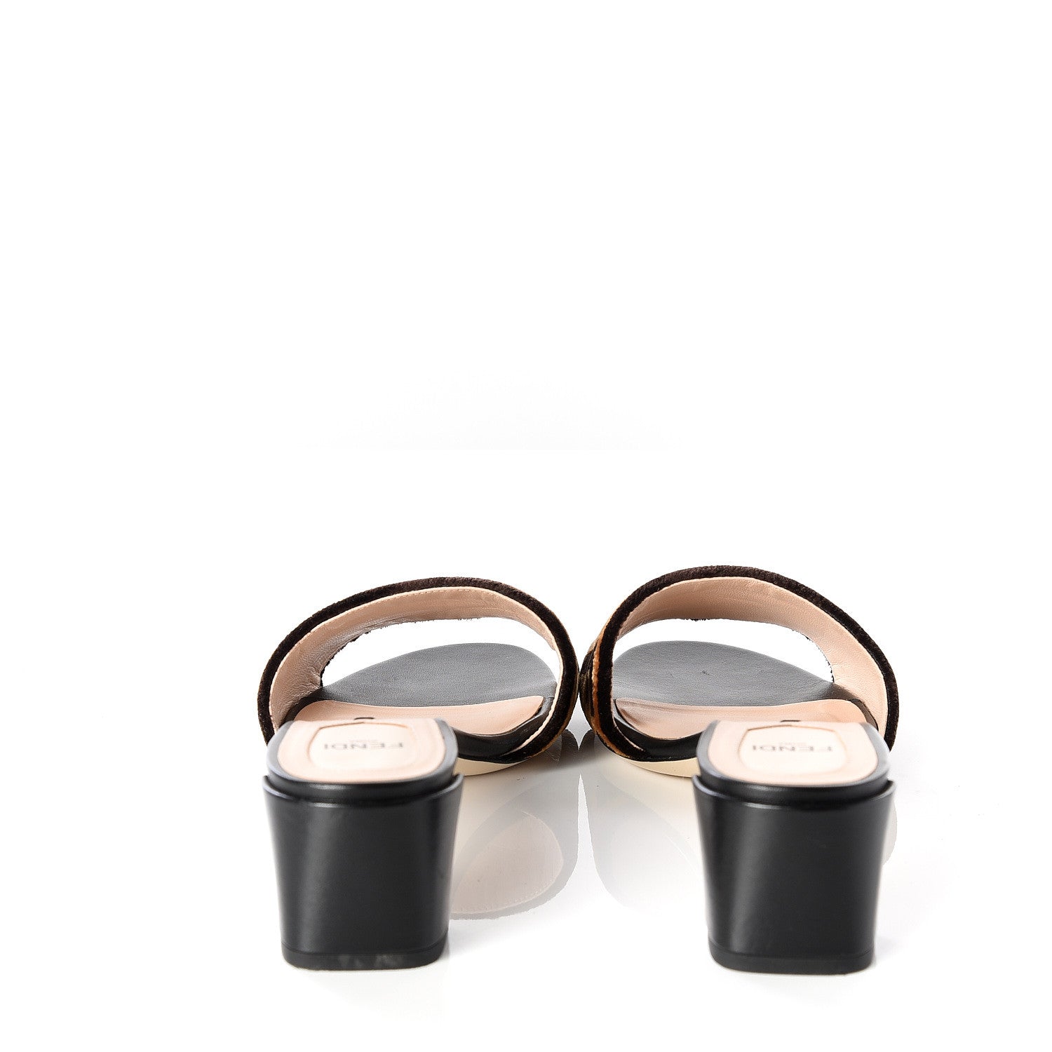 Fendi Velvet FF Slide Sandals 37.5 Tobacco 7 of 9