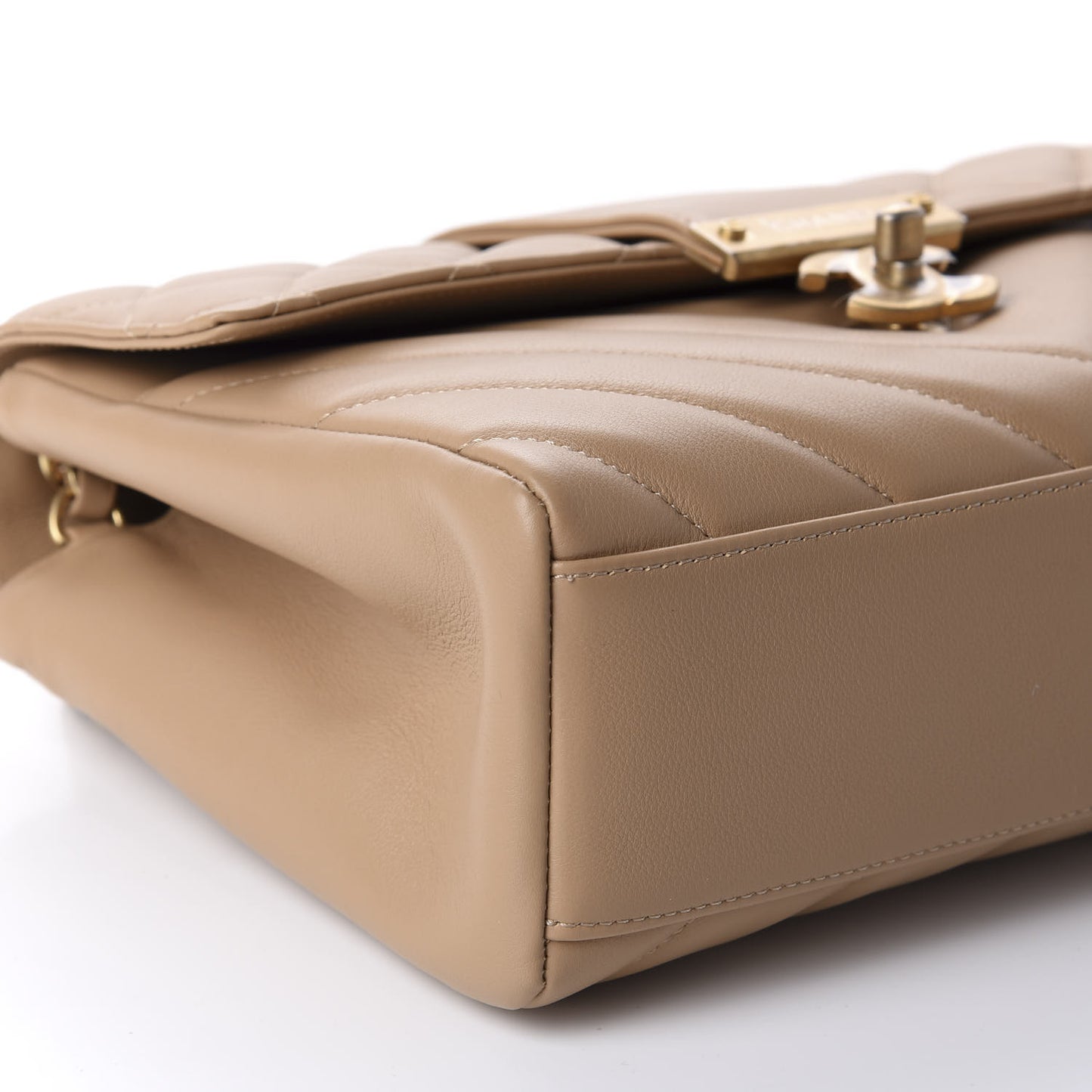 Calfskin Quilted Chevron In The City Bag Beige
