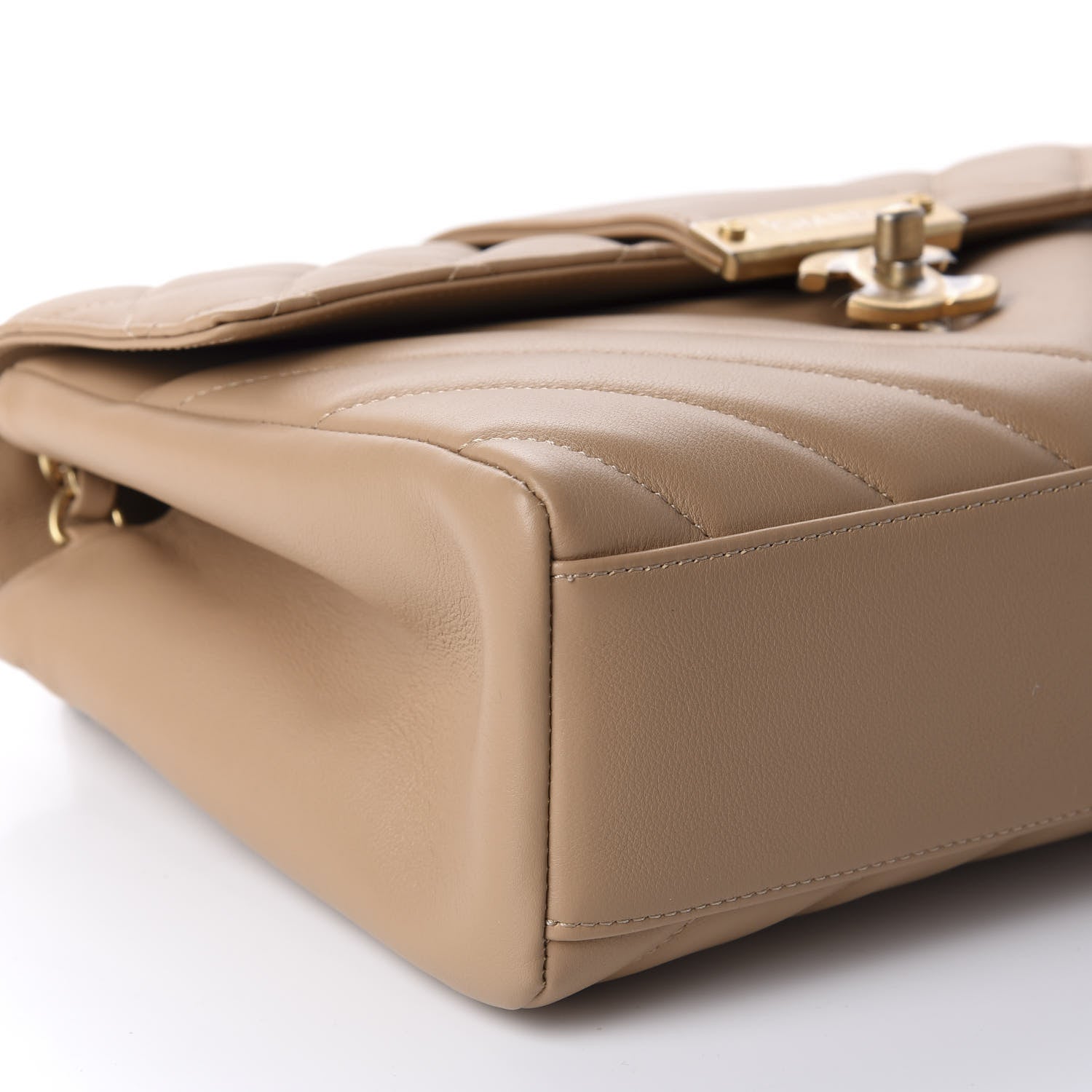 Chanel Calfskin Quilted Chevron In The City Bag Beige 7 of 12