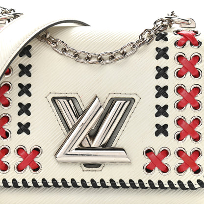 Louis Vuitton Epi Embroidered Twist Shoulder Bag PM White 9 of 13