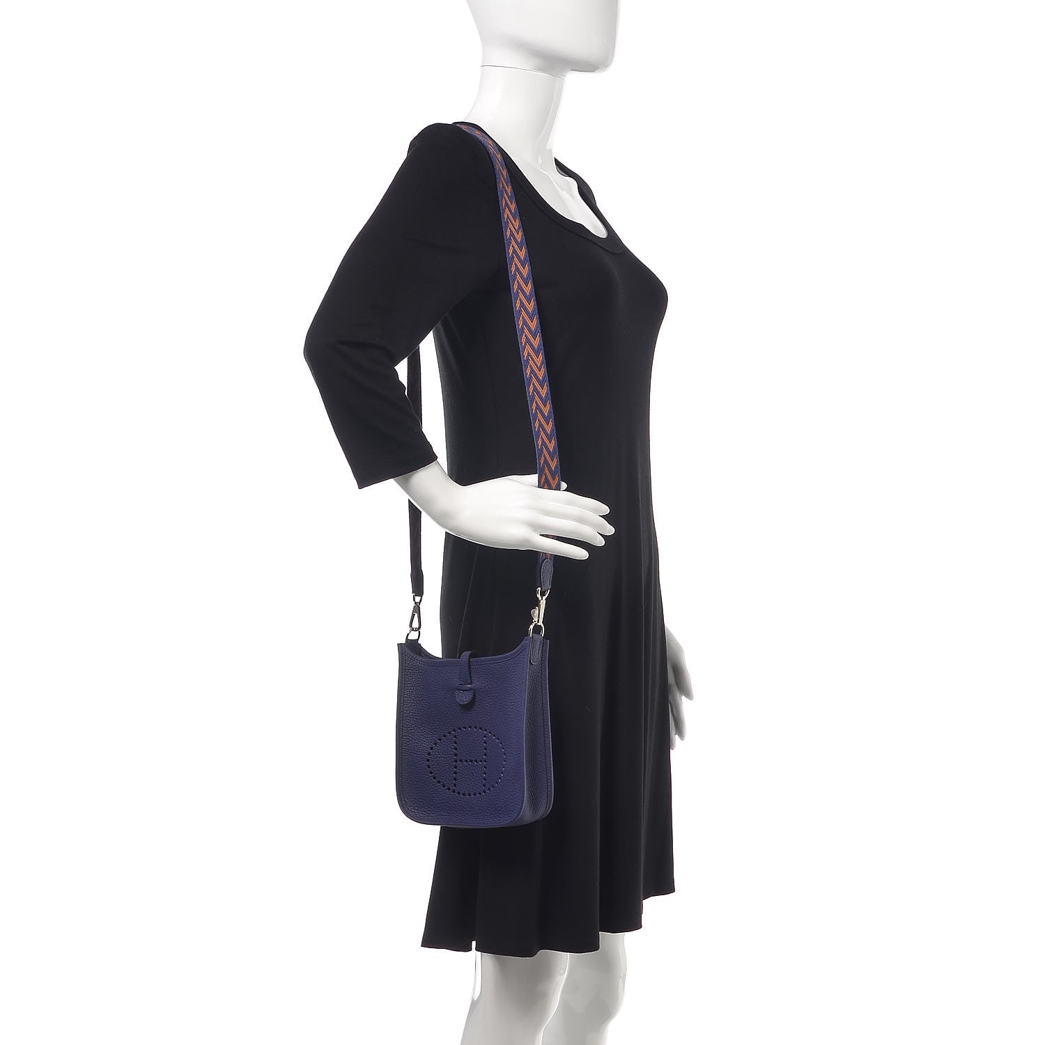 Hermes Taurillon Clemence Amazone Evelyne TPM Bleu Encre 2 of 10
