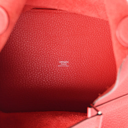 Hermes Taurillon Clemence Picotin Lock 22 MM Rouge Pivoine 5 of 10