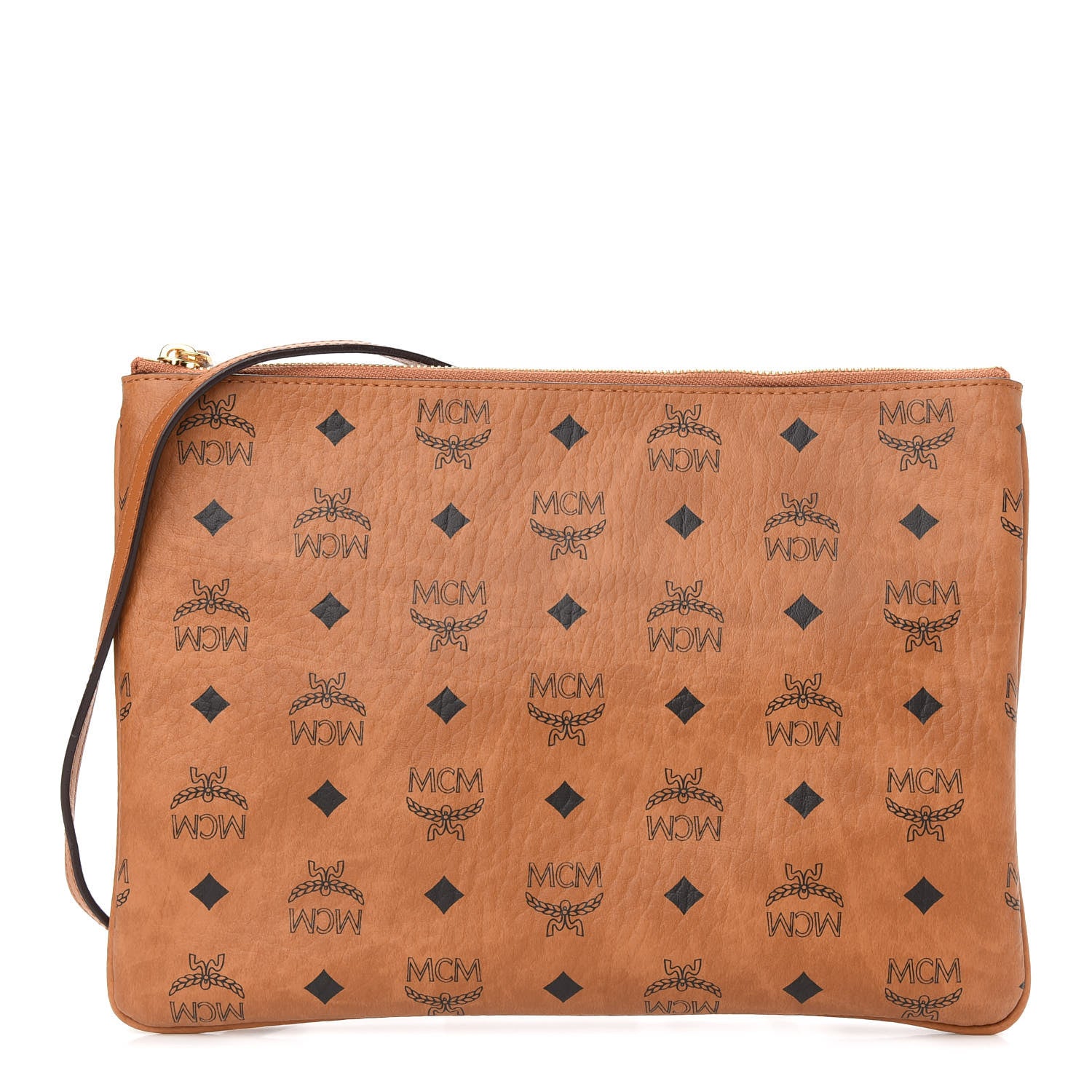 MCM Visetos Original Medium Pouch Cognac 1 of 8
