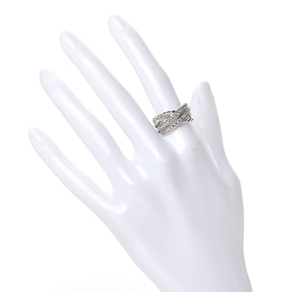 David Yurman Sterling Silver Diamond 11mm Crossover Ring 52 6 2 of 5