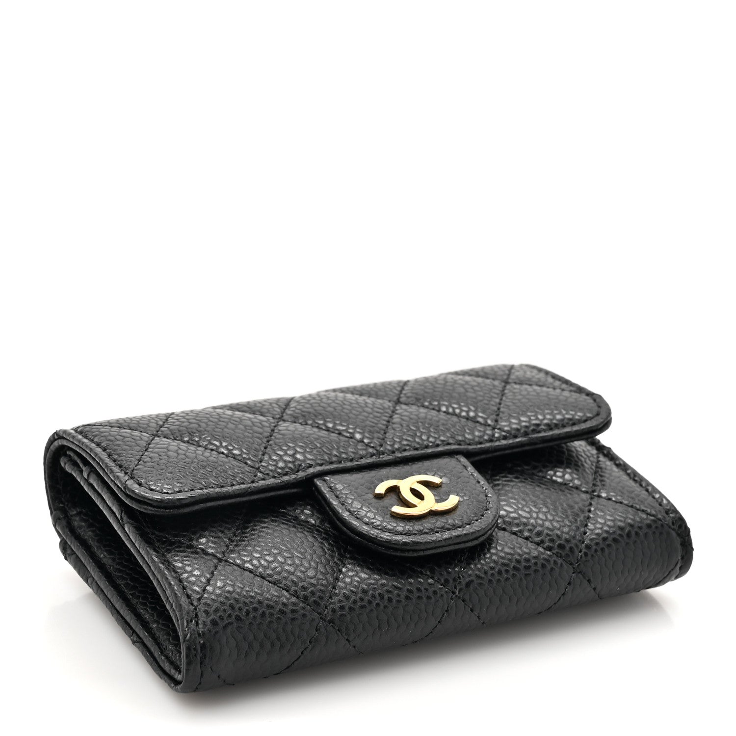Chanel Caviar Quilted Flap Card Holder Wallet Black 4 of 9