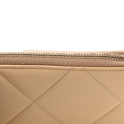 Chanel Shiny Goatskin Quilted 19 Long Zipped Around Wallet Beige 8 of 10