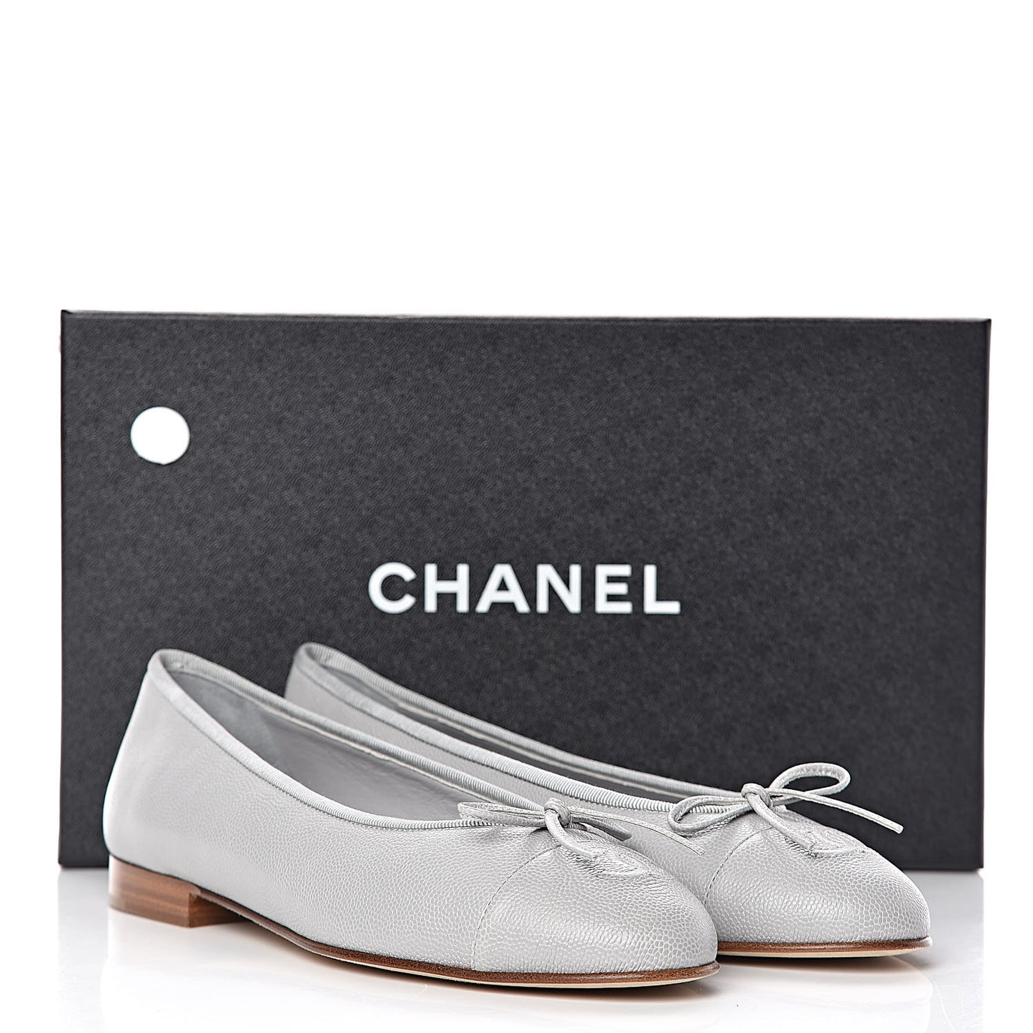 Caviar CC Cap Toe Ballerina Flats 38 Grey