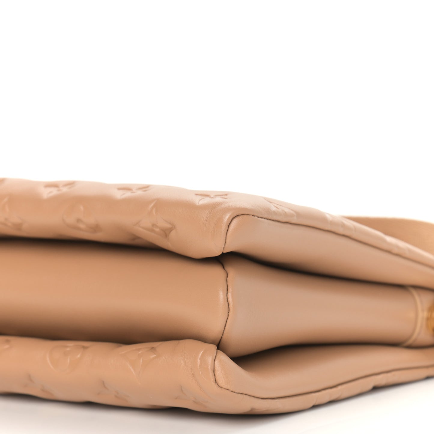 Lambskin Embossed Monogram Coussin PM Camel