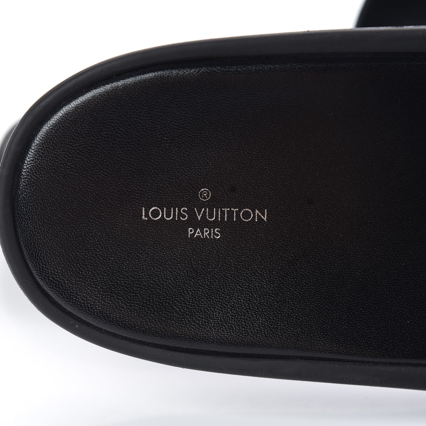 Calfskin Logo Sunbath Slide Sandals 39 Black