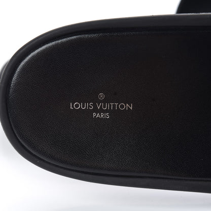 Louis Vuitton Calfskin Logo Sunbath Slide Sandals 39 Black 6 of 13