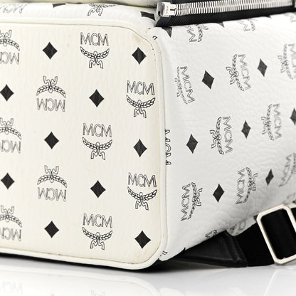 MCM Visetos Studded Medium Dual Stark Backpack White 12 of 15