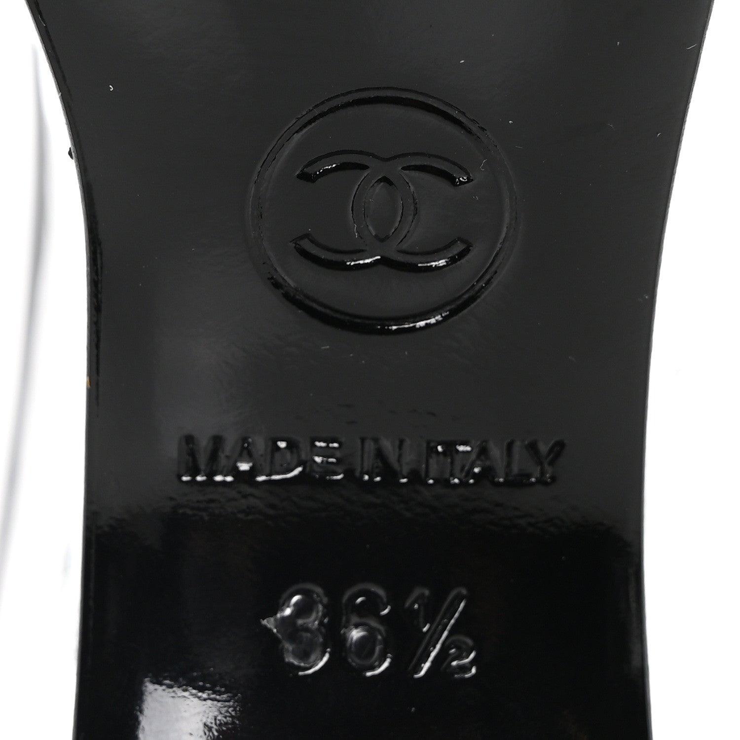 Chanel Lambskin Metallic Wedge 35.5 Black 7 of 9