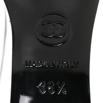 Chanel Lambskin Metallic Wedge 35.5 Black 7 of 9