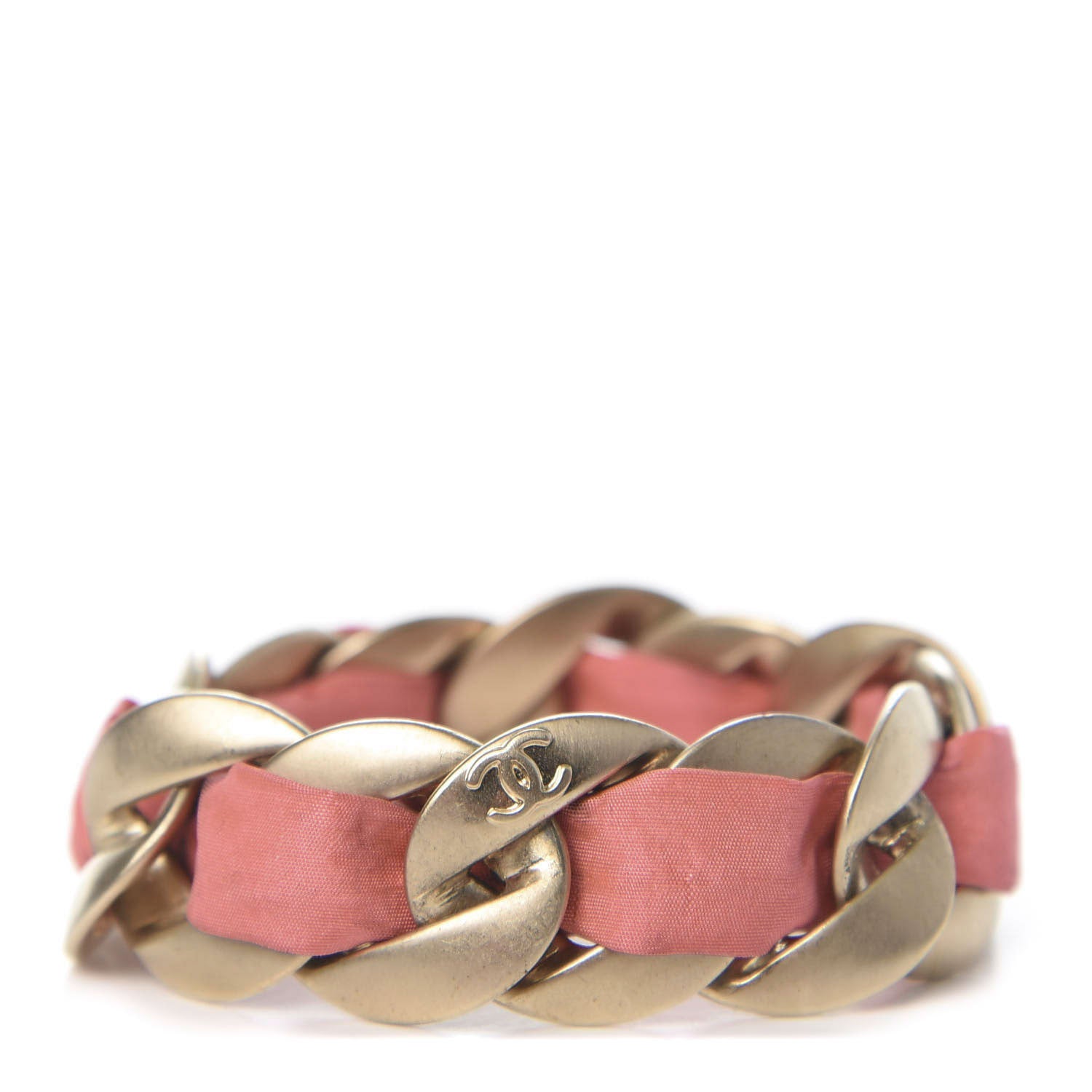 Chanel Fabric CC Chain Bracelet Pink 1 of 5