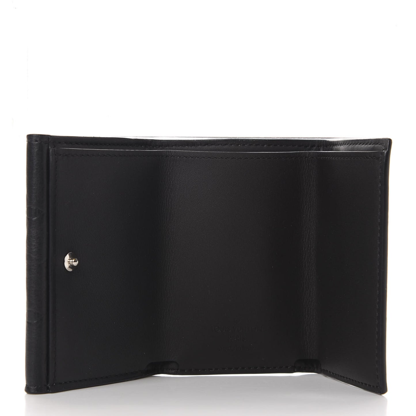 Calfskin Monogram Shadow Discovery Compact Wallet Black