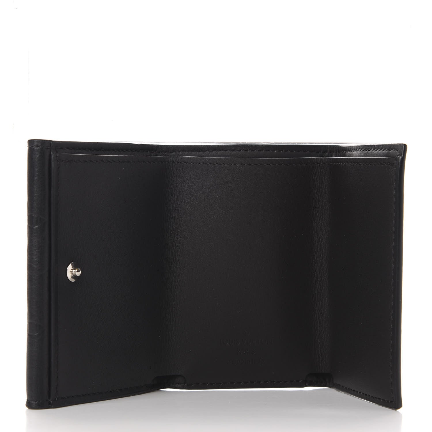 Louis Vuitton Calfskin Monogram Shadow Discovery Compact Wallet Black 5 of 6