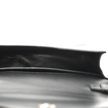 Prada Spazzolato Triangle Logo Plate Flap Chain Crossbody Bag Black 5 of 9