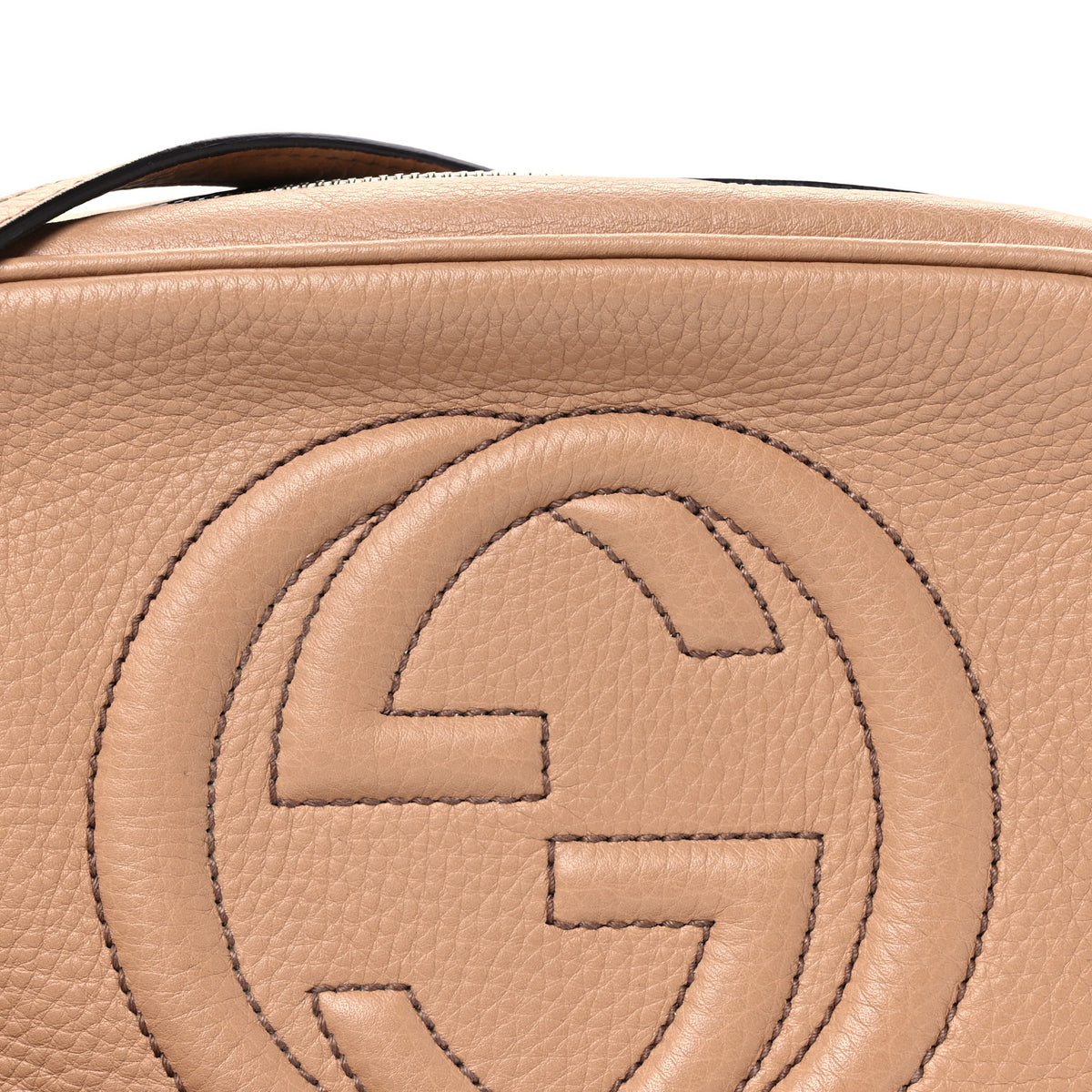 Pebbled Calfskin Small Soho Disco Bag Camelia