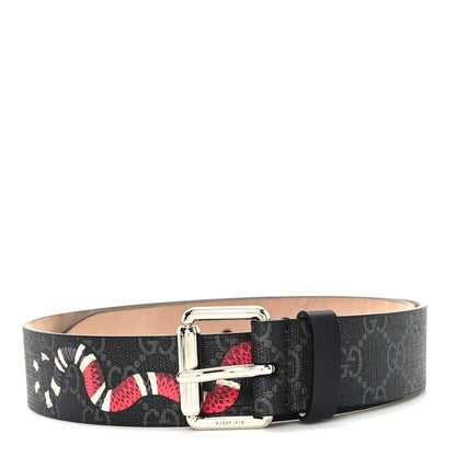 Gucci GG Supreme Monogram Kingsnake 35mm Belt 80 32 Black Multicolor 1 of 4